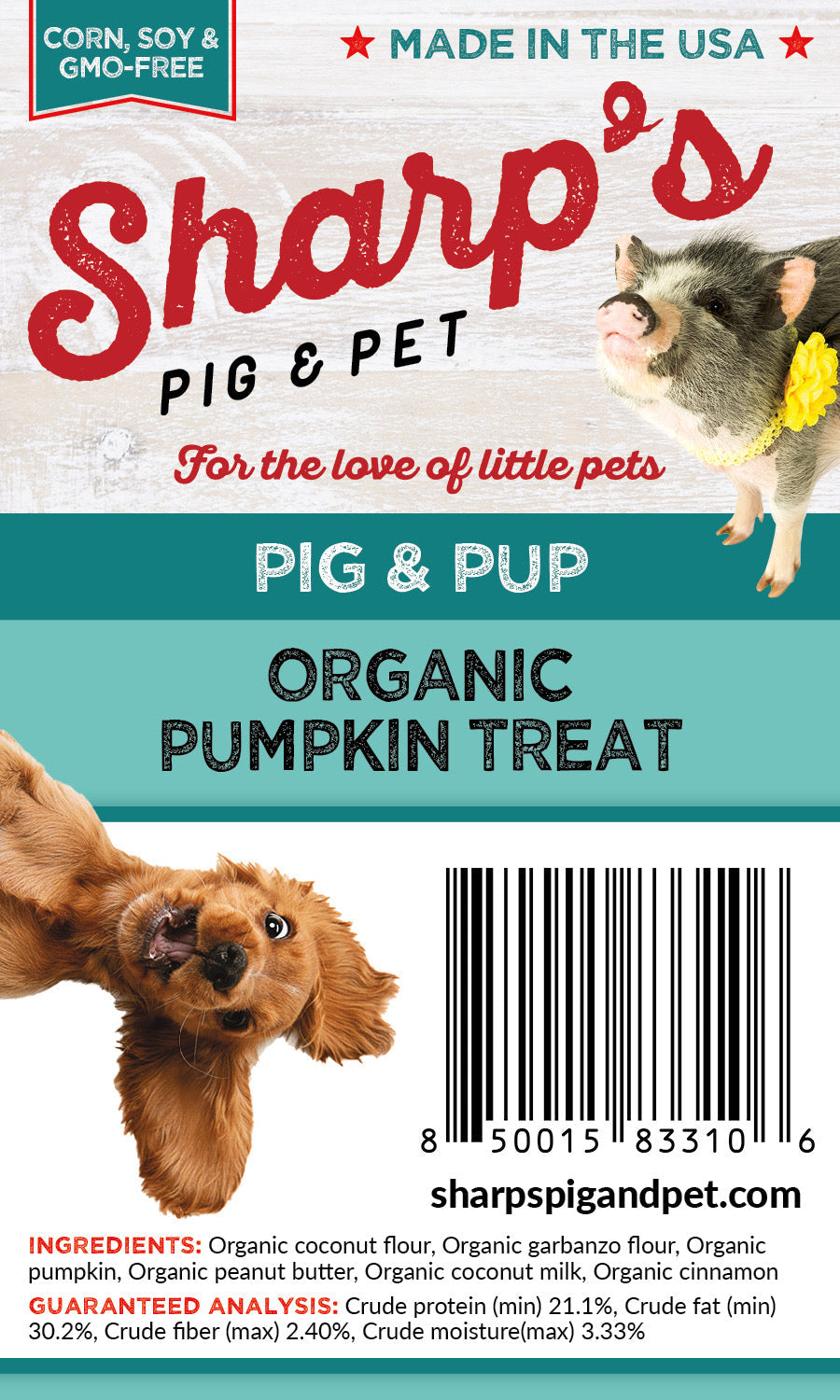 Sharp's Organic Pig & Pup Pumpkin Treats