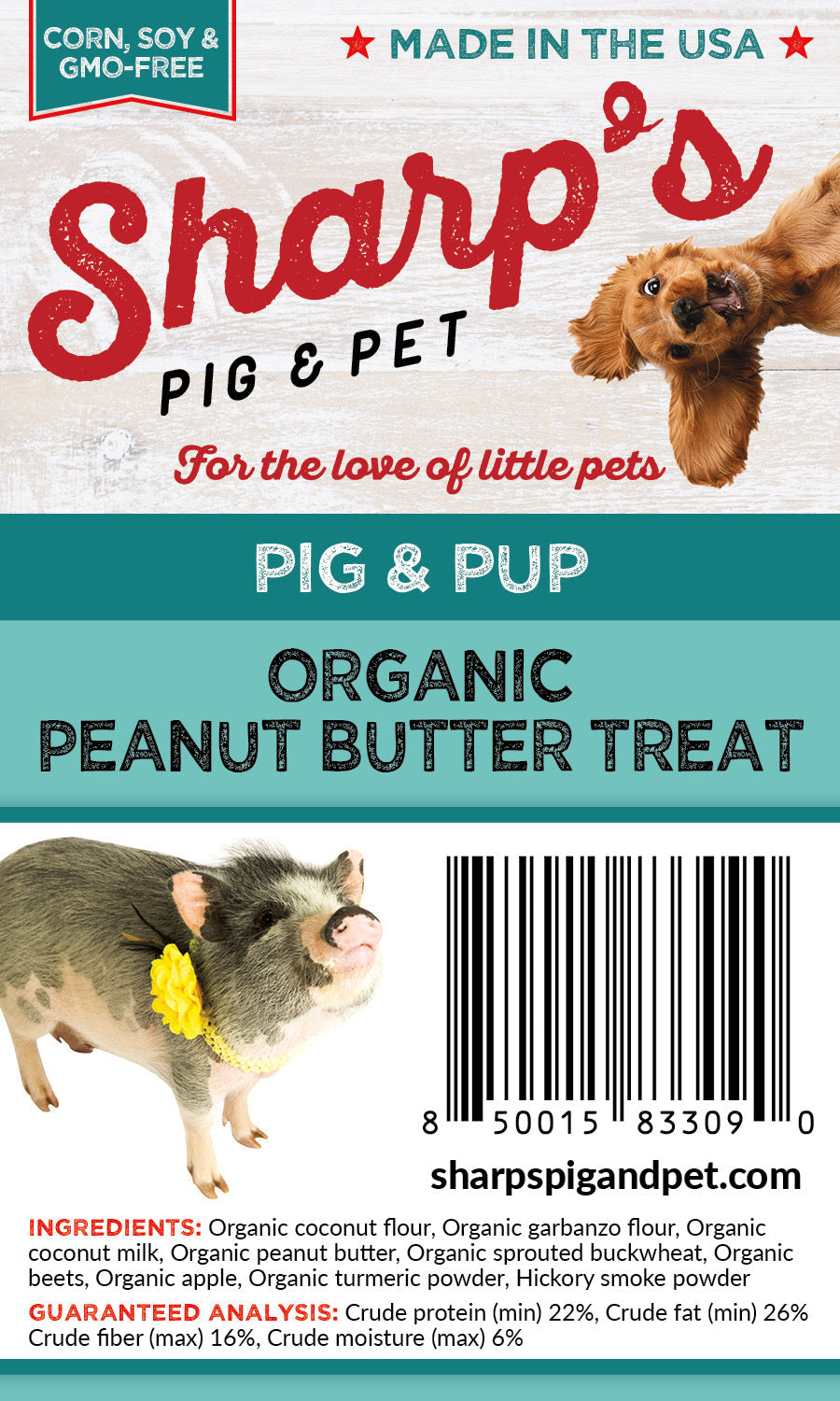 Sharp's Pig & Pup Organic Peanut Butter Treats